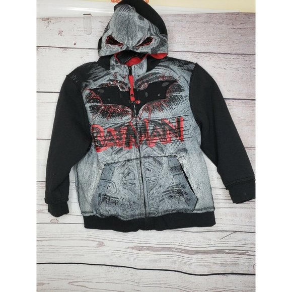 DXtreme The Dark Knight Rises Kids Batman Hooded Sweatshirt - Embroidered Zip - Picture 7 of 10